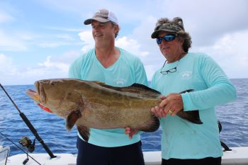 Bruce with monster black grouper south of Bimini